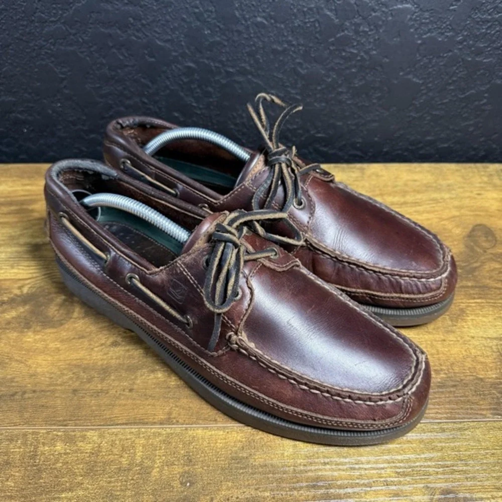 Sperry Mako 064027 Brown Leather‎ Boat Shoes Mens 11M